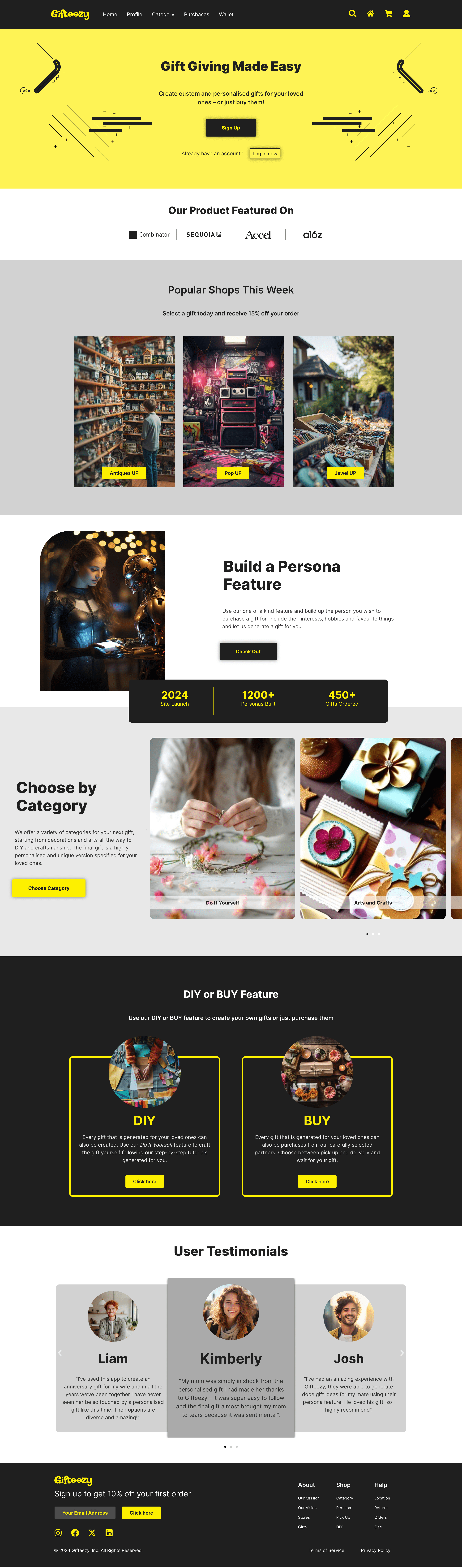 Gifteezy - Web Design